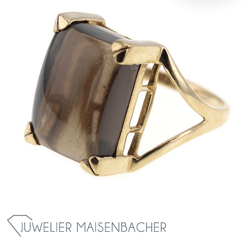 Klassischer Statement Rauchquartz Ring