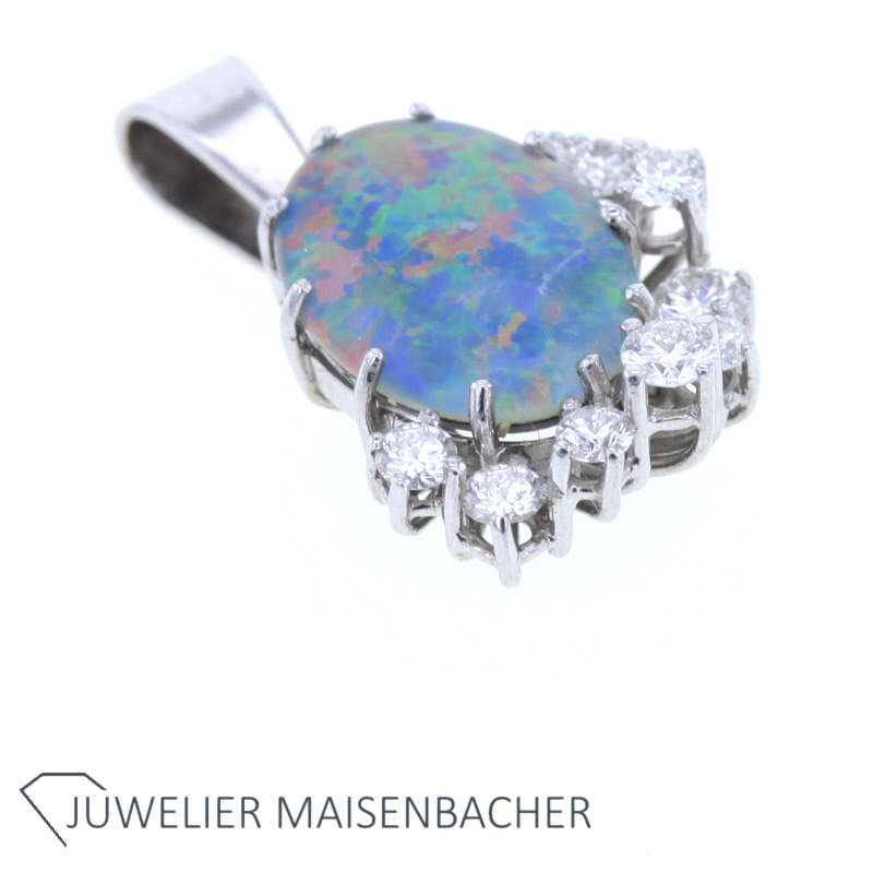 Opal Triplette Anhänger mit Brillanten