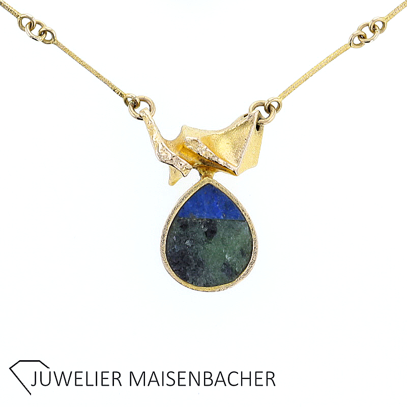 Lapponia Zoisit Lapislazuli Gold Collier