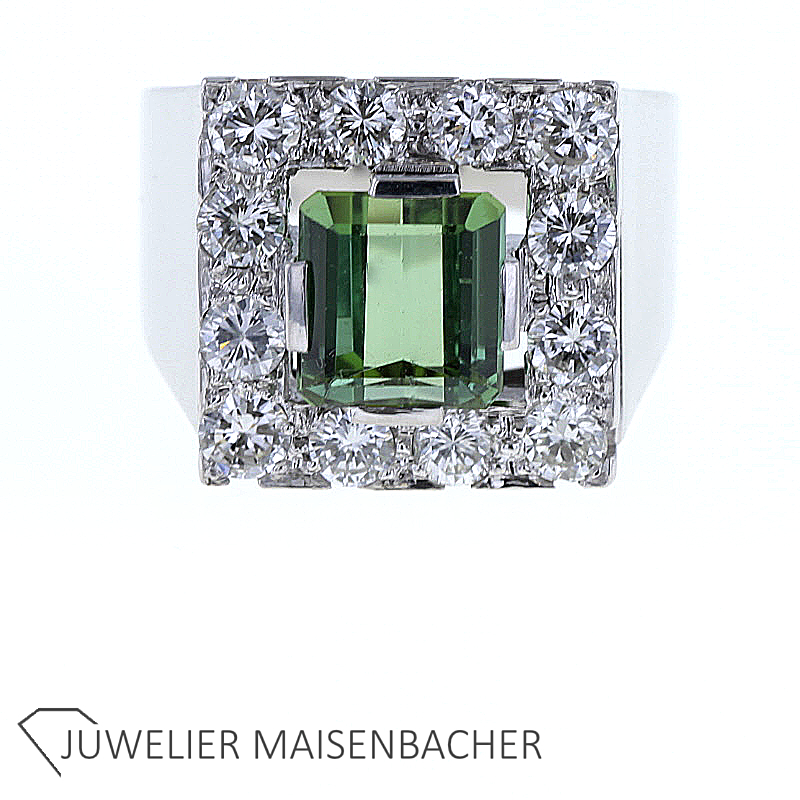 Absoluter Statement Turmalin Diamant Ring