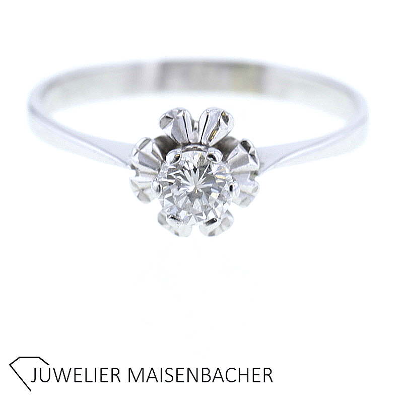 Klassischer Solitaire-Ring *Chaton*, Ringgröße 54