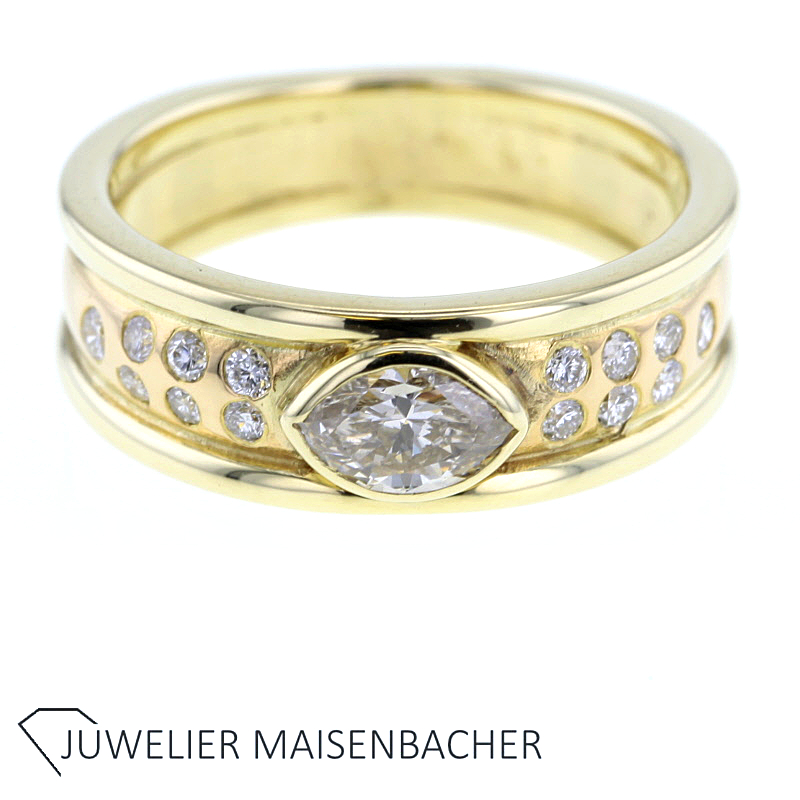 Eleganter Damen Ring mit Diamanten