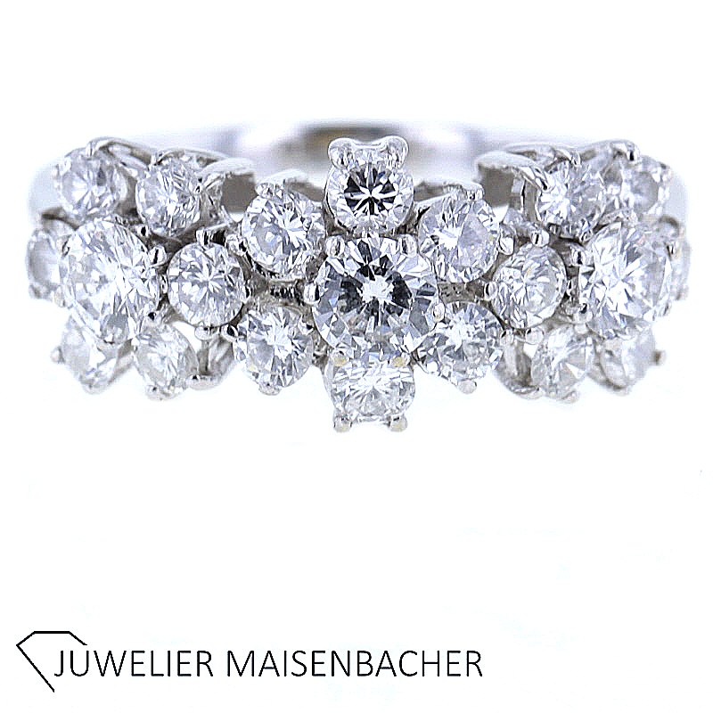 Moderner Blumen Diamant Ring