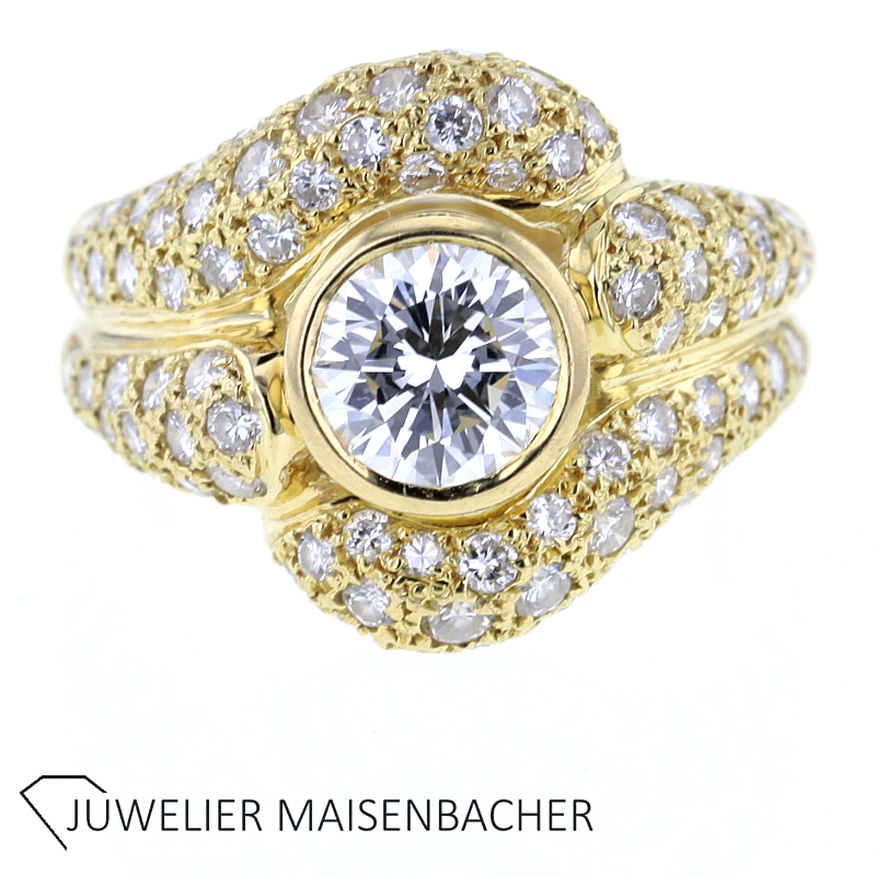 Wunderschöner Gold Brillant Ring mit 1,10 ct.