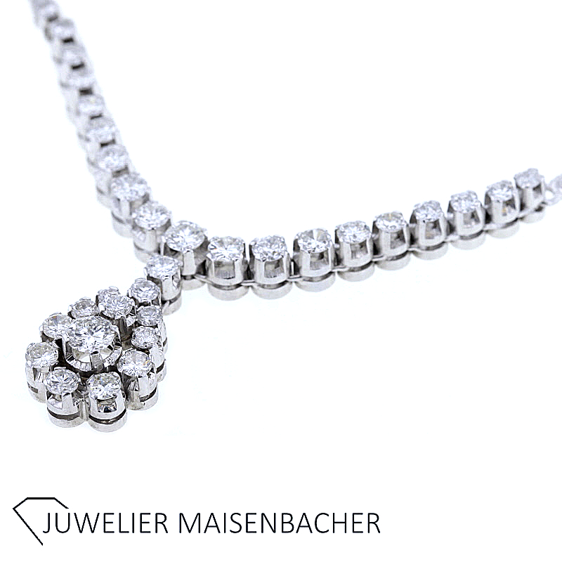 Wunderschönes Klassisches Weißgold Diamant Collier