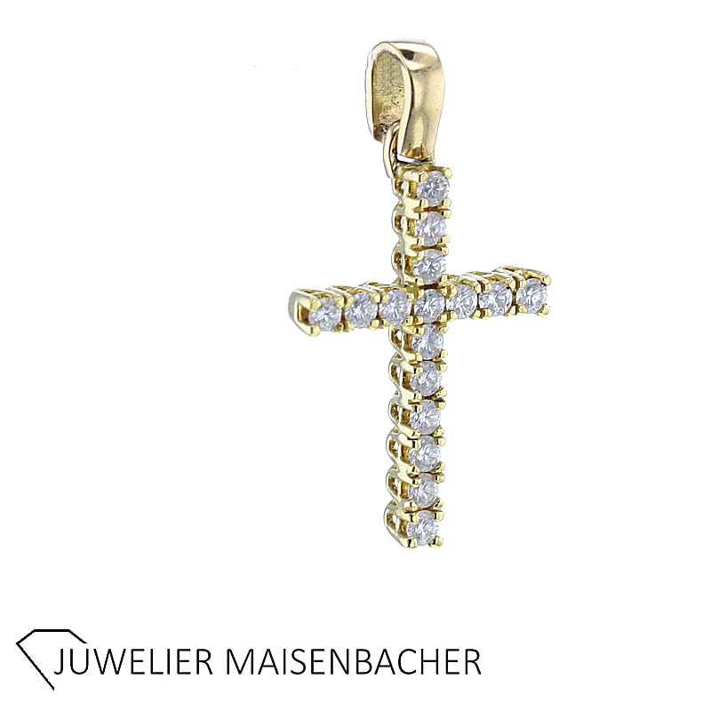 Anhänger Kreuz Gelbgold *Diamant*