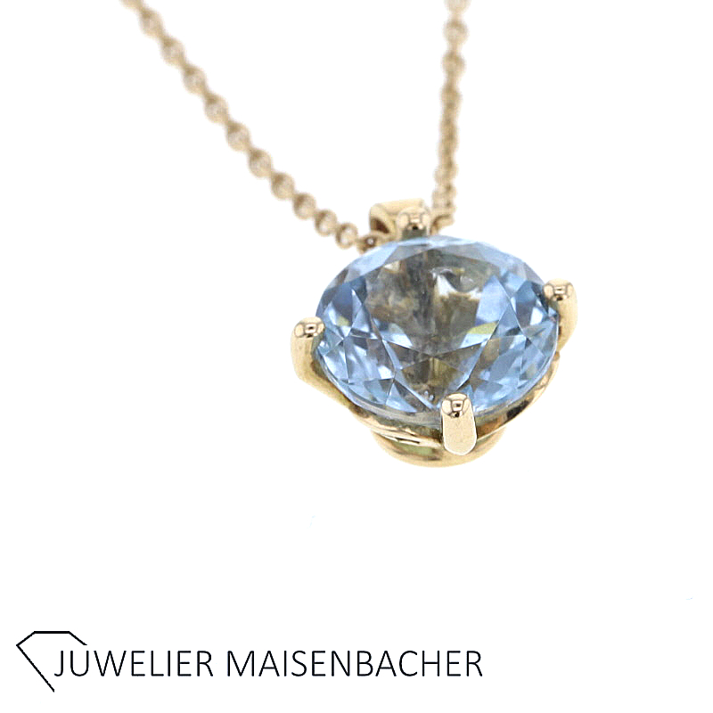 Zarte Gold Kette mit Topas Anhänger 3,49 ct.