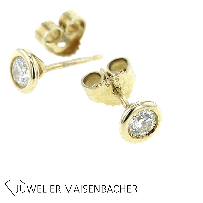 Klassische Gold Solitaire Diamant Ohrstecker