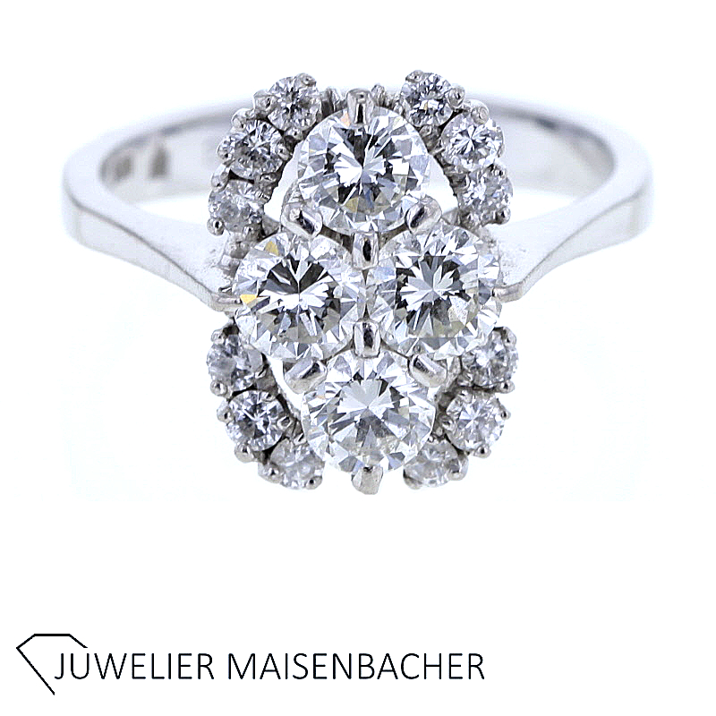 Toller ausgefallener Diamant Ring Gr. 54