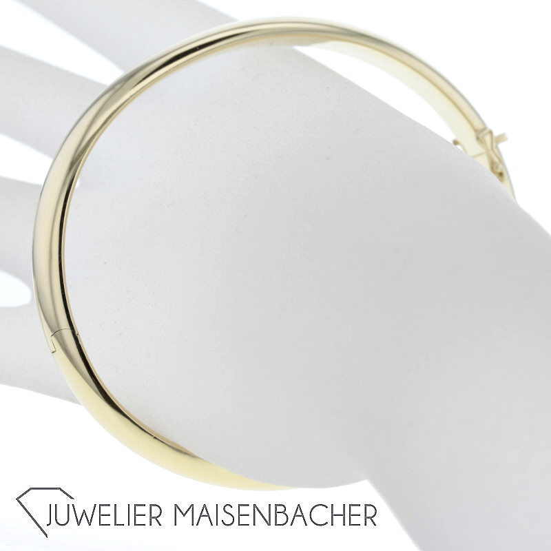 Klassischer Armreif Oval mit Klappschanier Gold