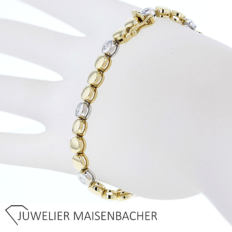 Armband in 750/- Bicolor mit Brillanten