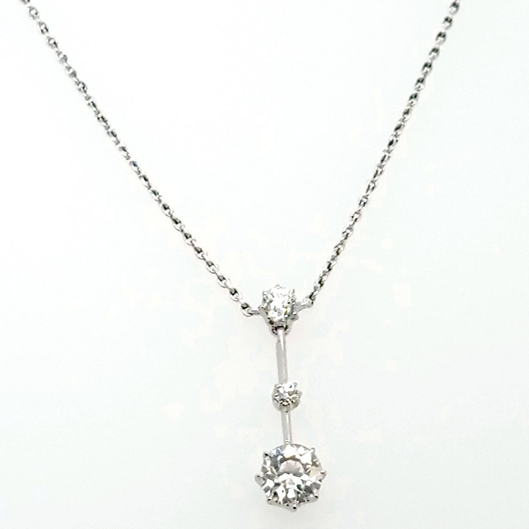 Art Deco Collier in Platin mit Diamanten im Altschliff