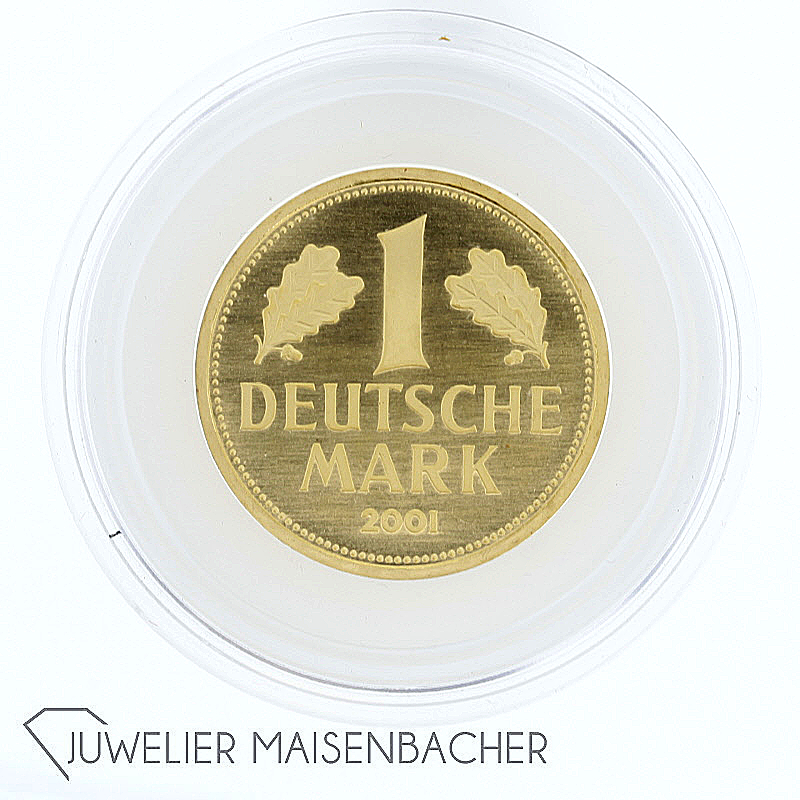 1 Deutsche Mark 2001 in Feingold 999,9