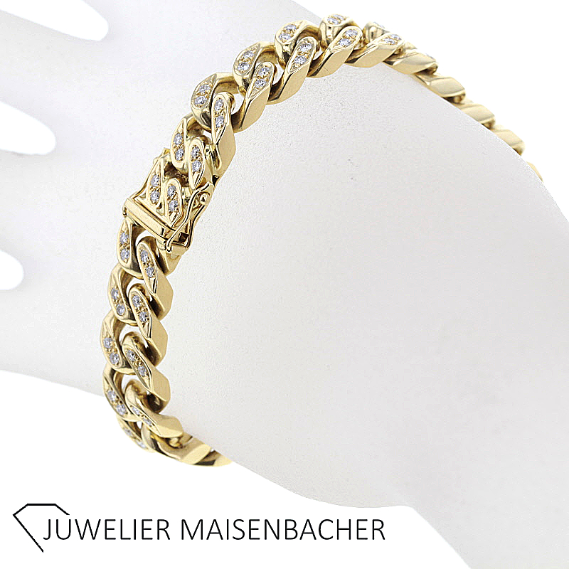 Massives Panzerarmband mit Brillanten