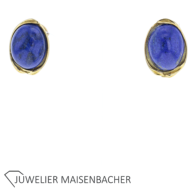 Opulenter Ohrclip mit Lapis Lazuli Cabochon