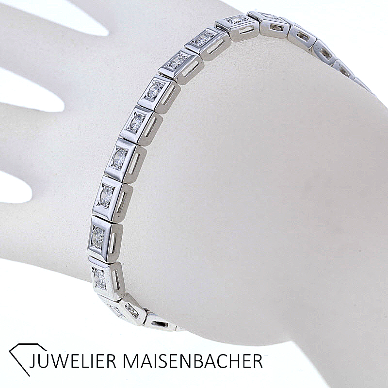 Elegantes Brillant Tennisarmband / Armband Weißgold