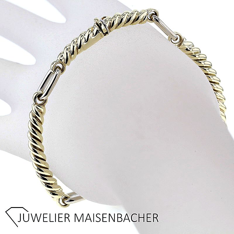 Außergewöhnliches Armband 585/-Gelb-Weißgold