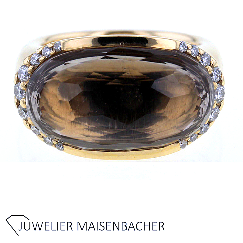 Wempe Vintage Ring by Kim mit Brillanten und Rauchquarz "oval"