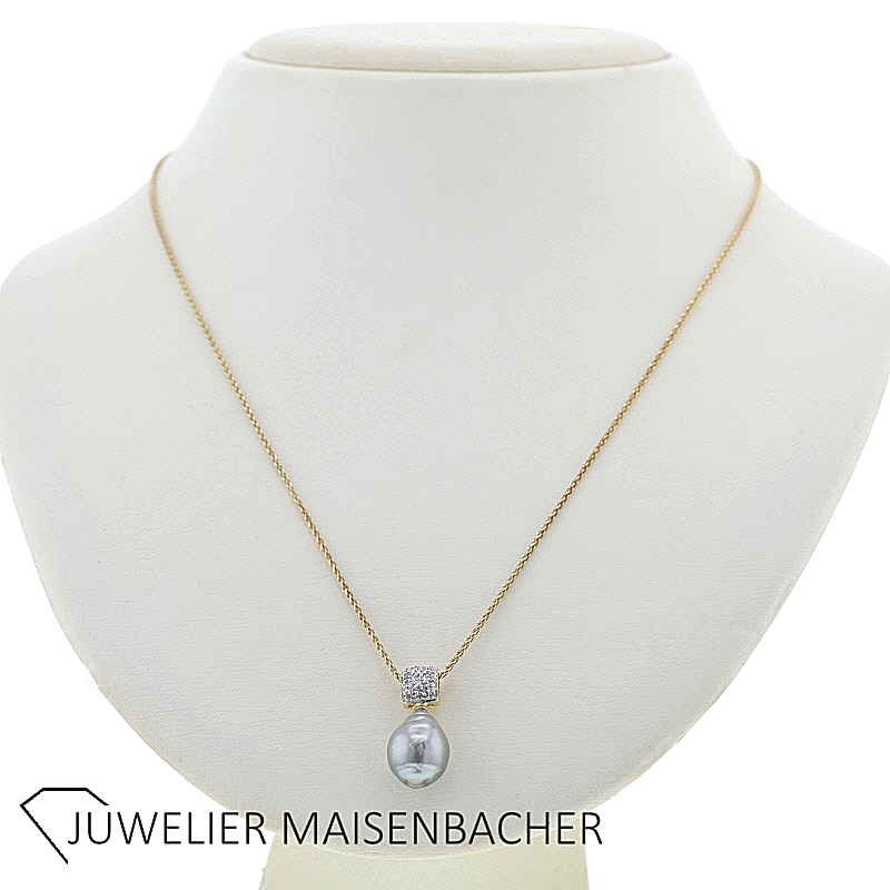 Tahitiperlen Anhänger mit Kette in Gold