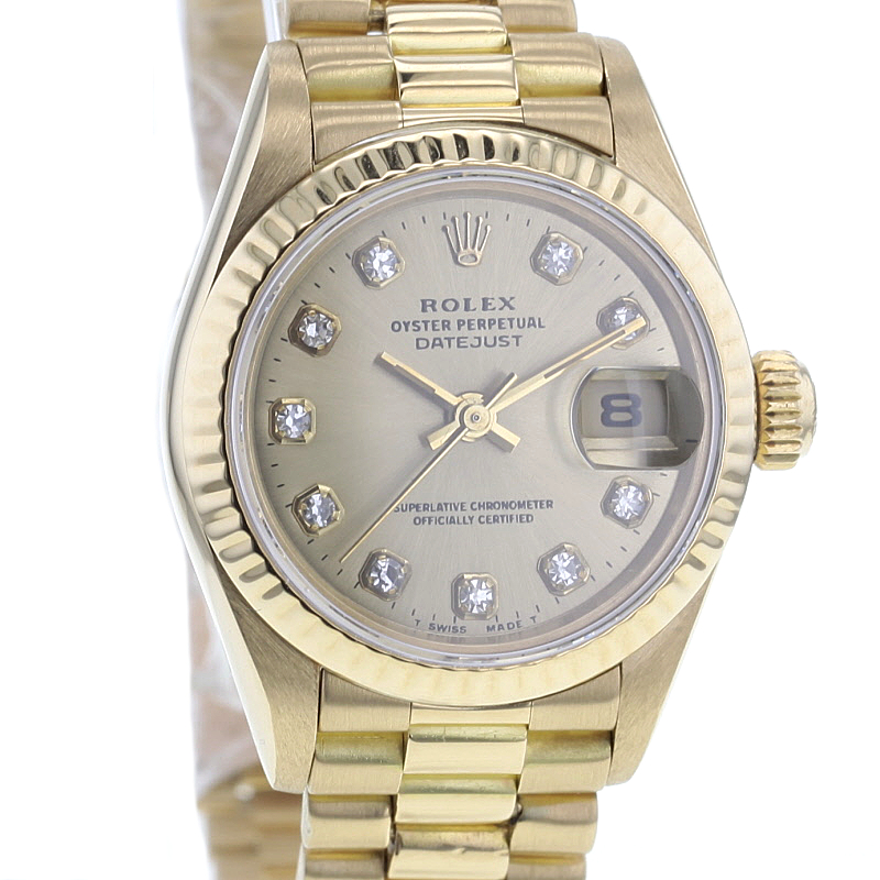 Rolex Lady-Datejust in 18 kt. Gold, 10 Diamanten