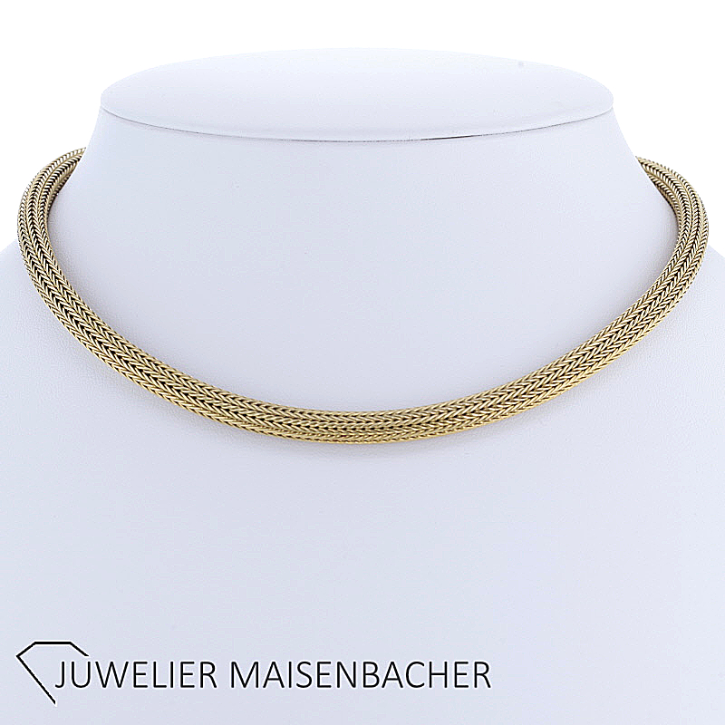 Edles Collier / Halskette / Halsreif Fuchsschwanz Gelbgold