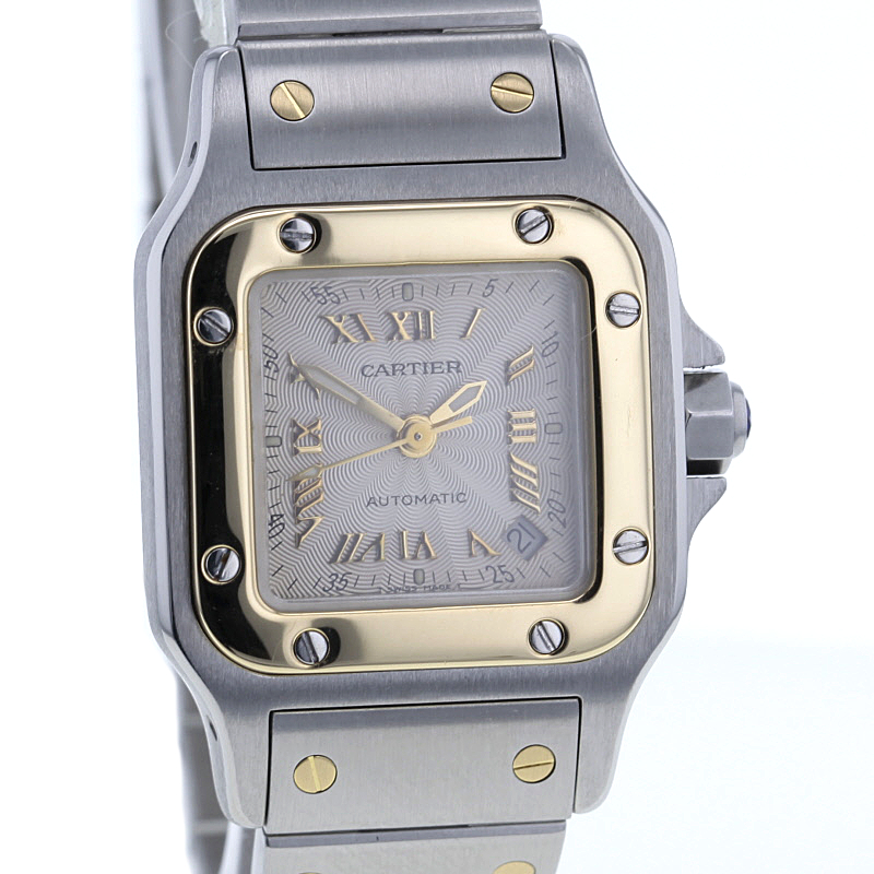 Cartier Santos Galbee Lady, Stahl / 18K. Gold, Automatic