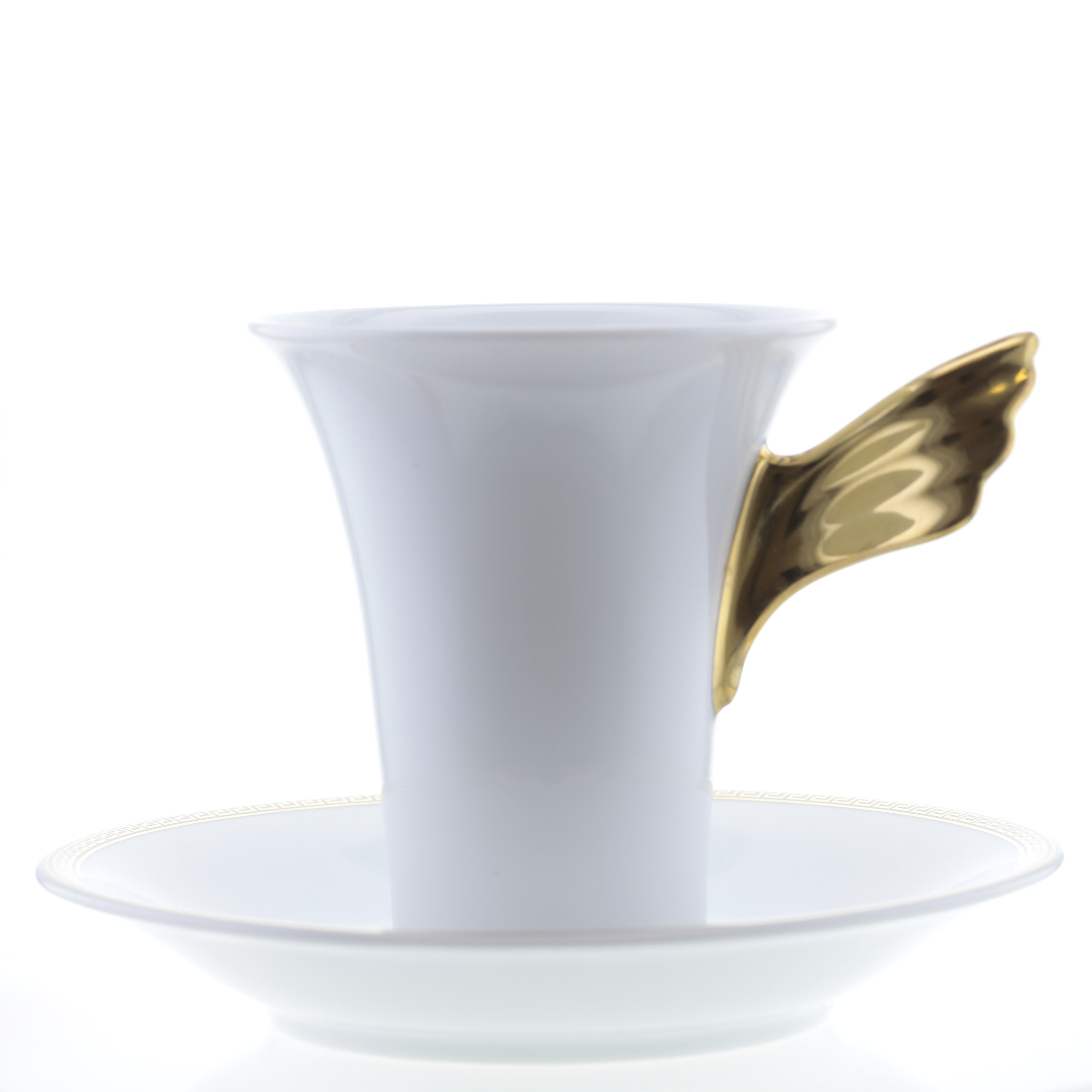 Rosenthal Versace Kaffeetasse 2-tlg. Ikarus Medaillon Méandre d‘Or 0,18 L