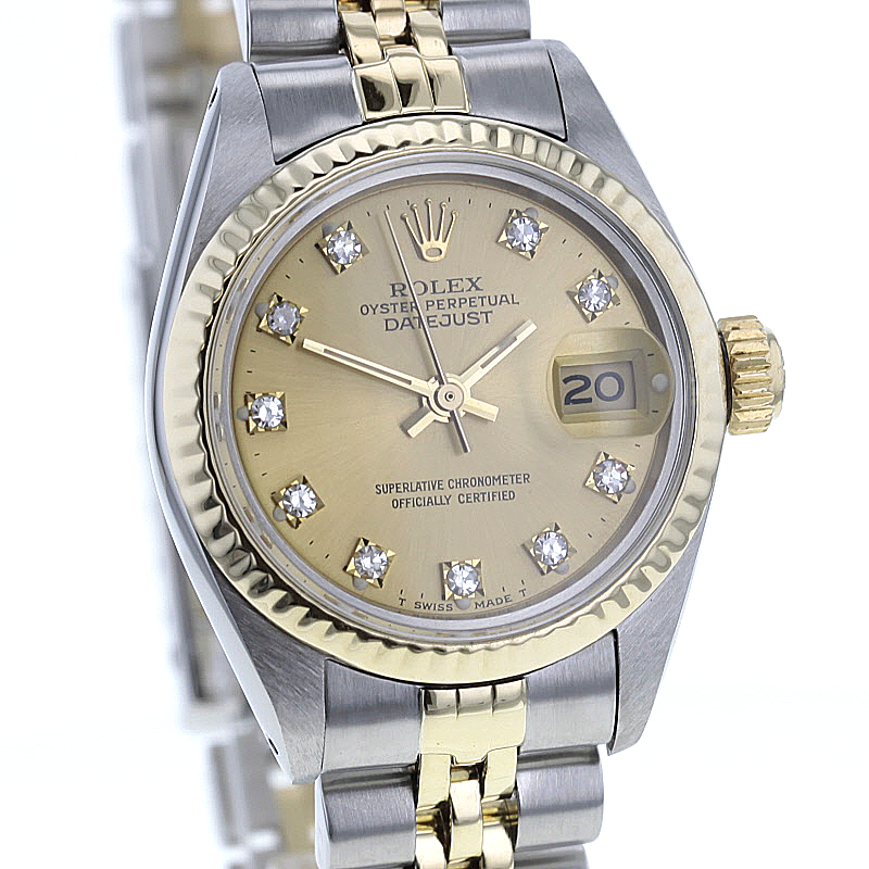 Rolex Lady-Datejust in Stahl/Gold mit 10 Diamanten