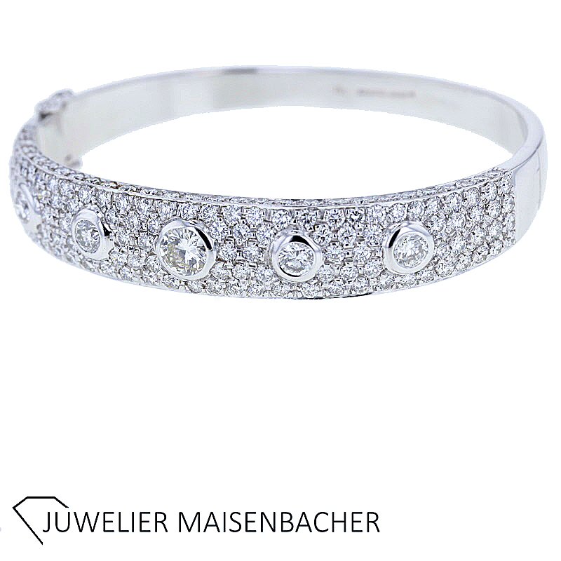 Armreif mit 179 Diamanten im Brillantschliff Gold