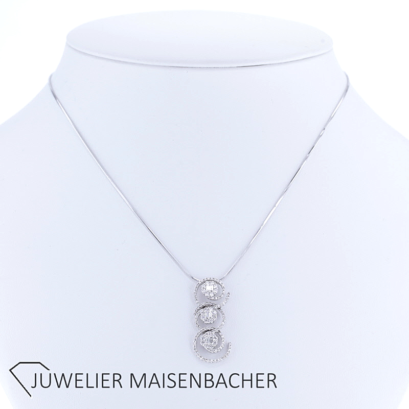 Filigranes Collier mit Diamanten und Brillanten Gold