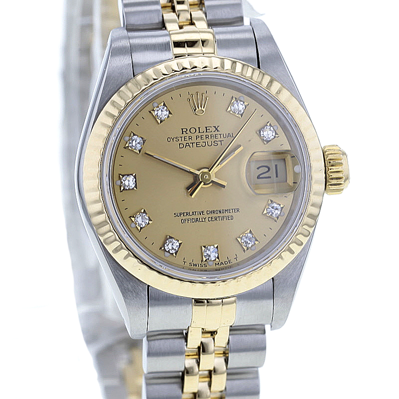 Rolex Lady-Datejust in Stahl/Gold mit 10 Diamanten