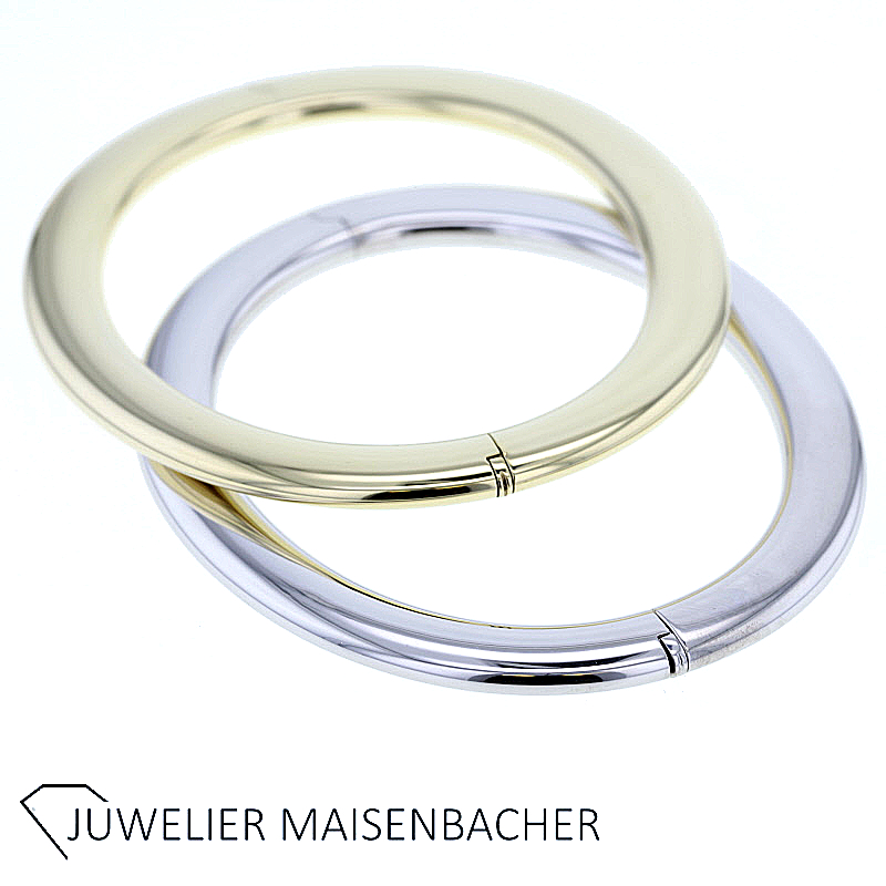 Set klassische moderne ovale Armreifen Gold