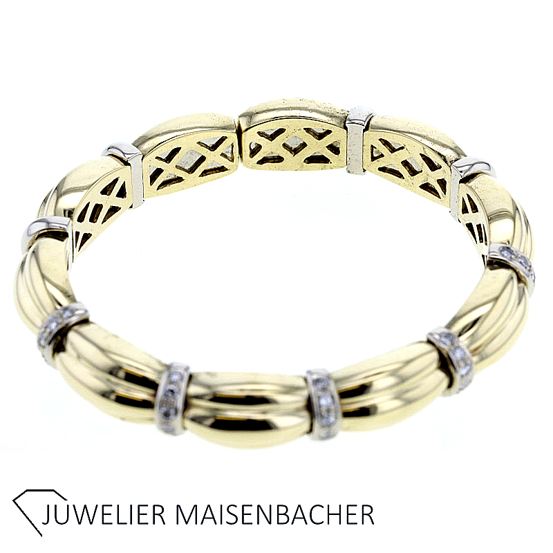 Opulenter wunderschöner massiver Armreif/Armspange mit Brillanten Gold