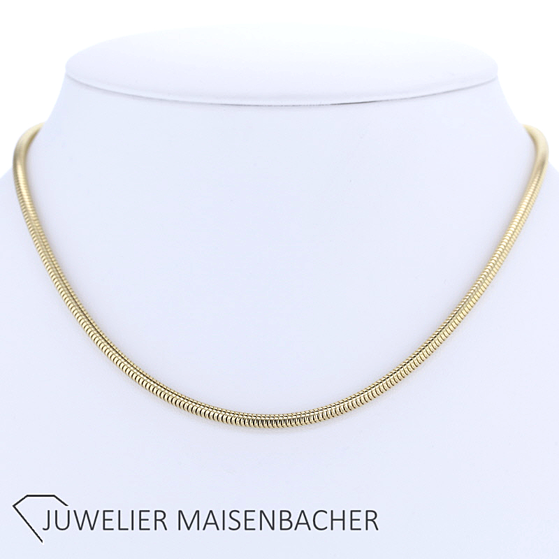 Klassische elegante massive Schlangen-Kette, rund Gold