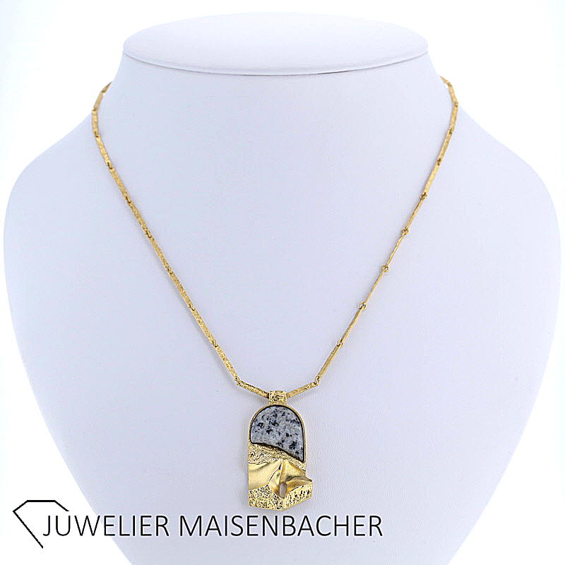 Imposantes Lapponia Collier/ Kette + Anhänger Gold