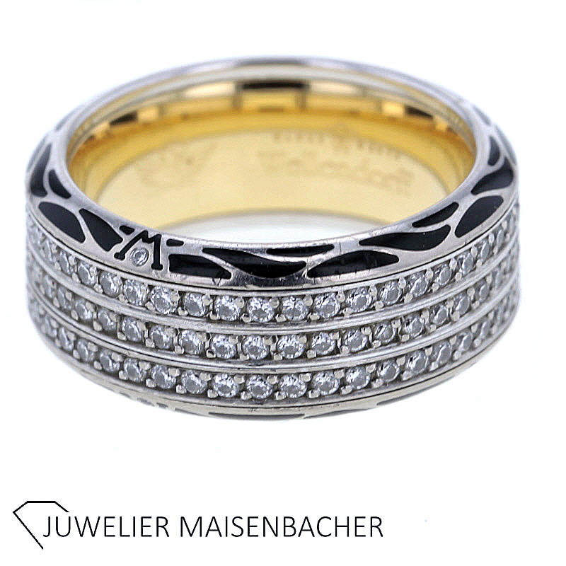 Wellendorff Dreh-Ring *Edel Onyx* mit Brillanten Gold