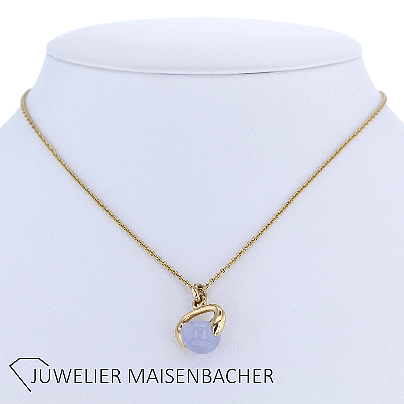 Pomellato Collier/Kette mit Anhänger Mondstein Ecru Gold *Rarität*