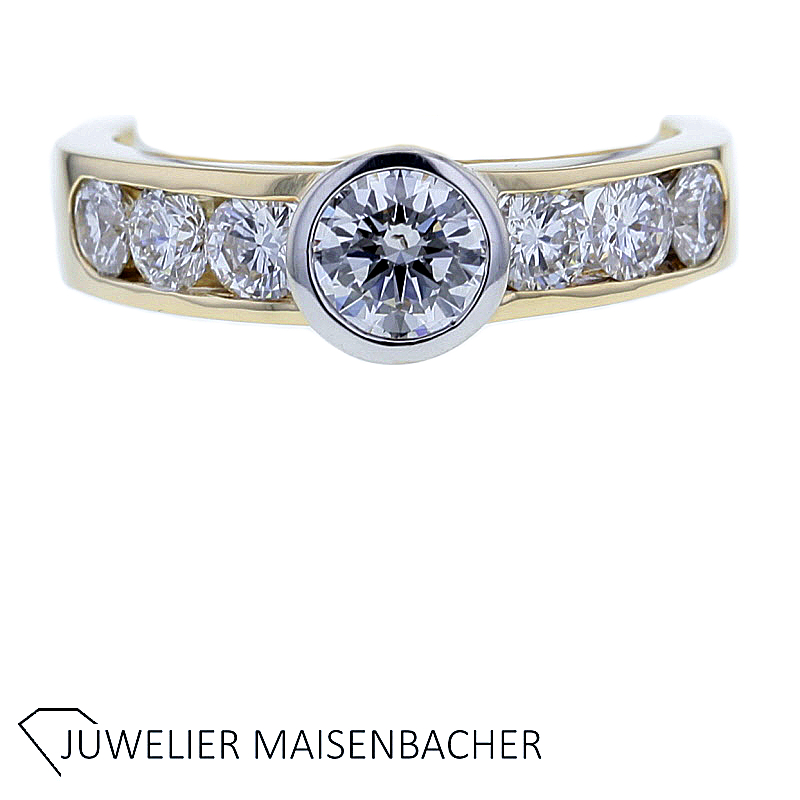 Damen Brillantring insg. 1,52 ct Gold