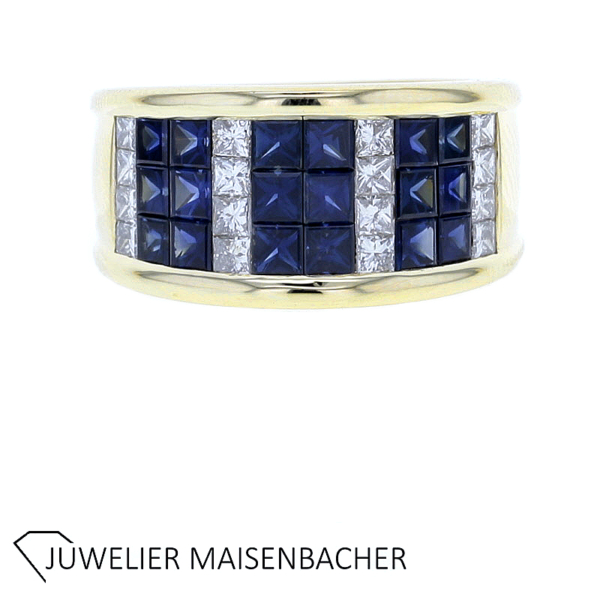 Bezaubernder Saphir Diamant Ring in Gold