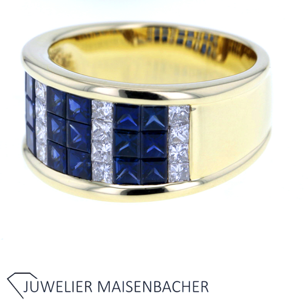 Bezaubernder Saphir Diamant Ring in Gold – Bild 4