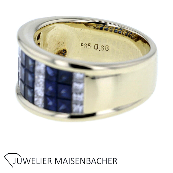 Bezaubernder Saphir Diamant Ring in Gold – Bild 2