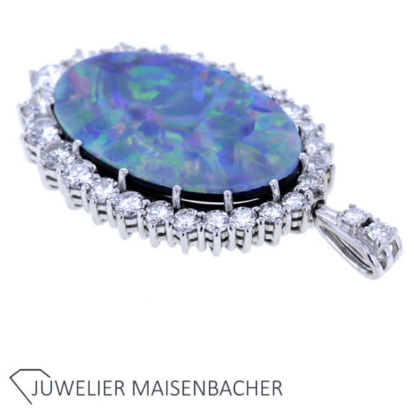 Eleganter Anhänger mit Opal Triplette und Brillanten in 750er Gold – Bild 4