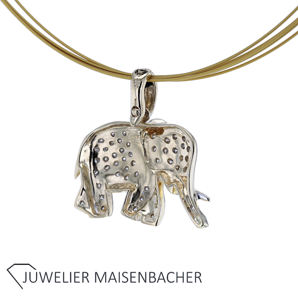 Anhänger Elefant in Gold mit Brillanten Varioclip – Bild 6