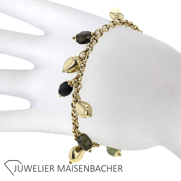 Wunderschönes Bettelarmband mit Edelsteinen Gold – Bild 2