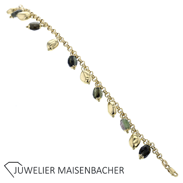 Wunderschönes Bettelarmband mit Edelsteinen Gold – Bild 3