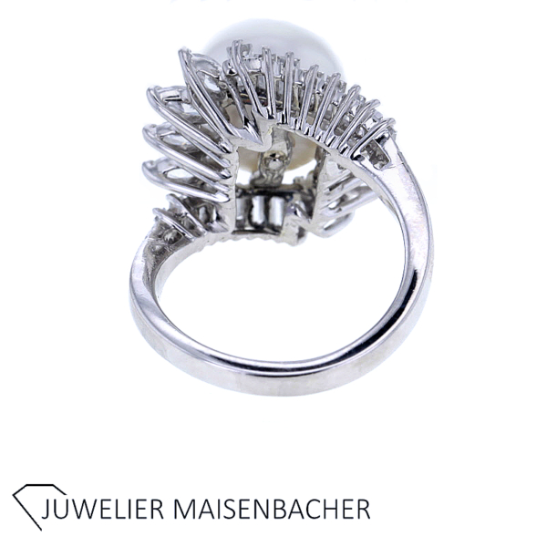 Luxuriöser Südsee-Zuchtperlen-Ring mit Diamanten in Platin – Bild 6