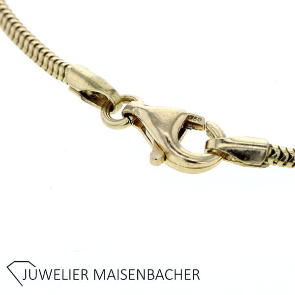 Klassische elegante runde Schlangenkette Gold – Bild 3