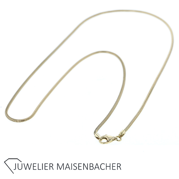 Klassische elegante runde Schlangenkette Gold – Bild 2