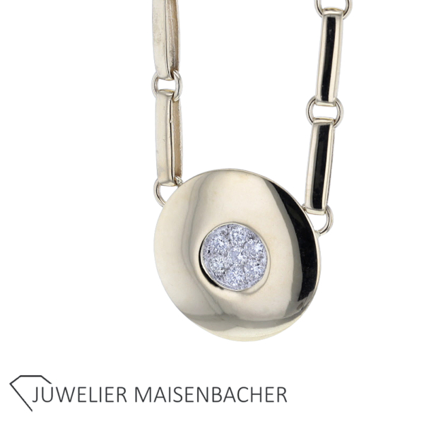 Luxuriöses Collier mit Brillanten in Gelbgold – Bild 5