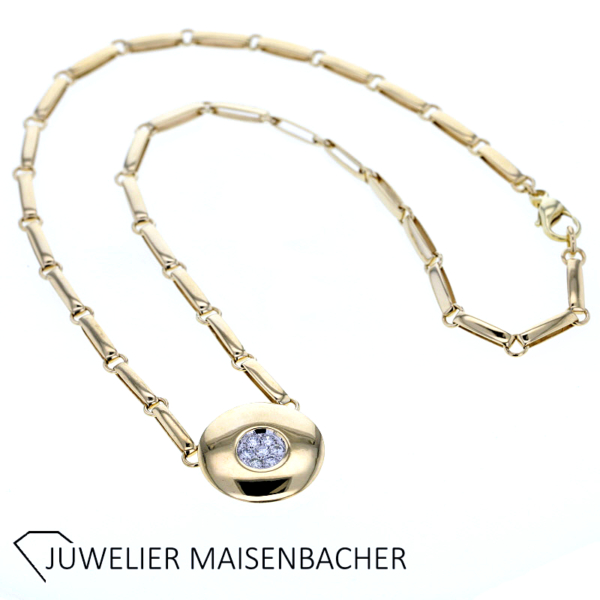 Luxuriöses Collier mit Brillanten in Gelbgold – Bild 2